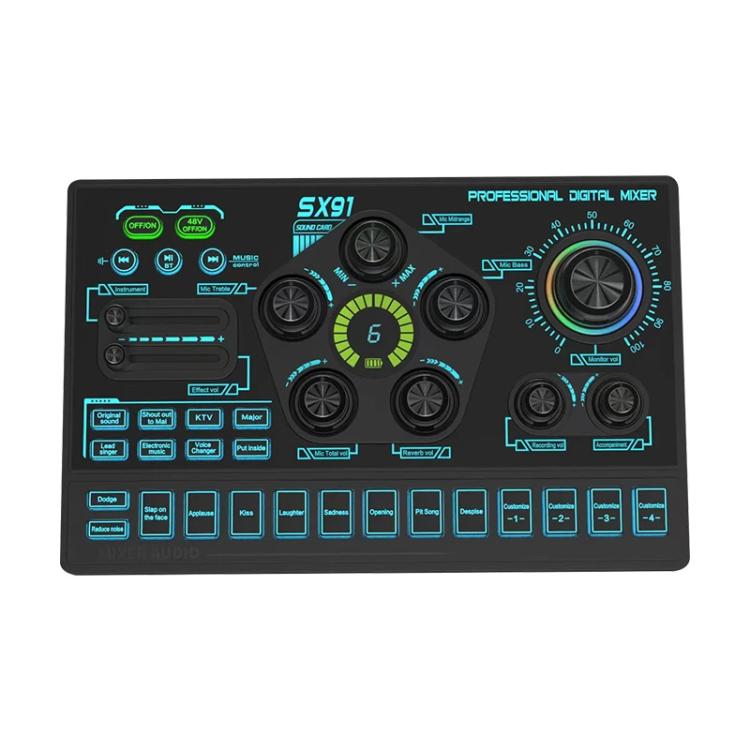 SX91 Multi-function Professional Mixer Mobile Phone Computer Live Streaming Sound Card, SX91 SX91 Multi-function Professional Mixer Mobile Phone Computer Live Streaming Sound Card, SX91